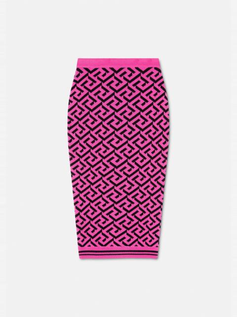 VERSACE La Greca Jacquard Midi Skirt