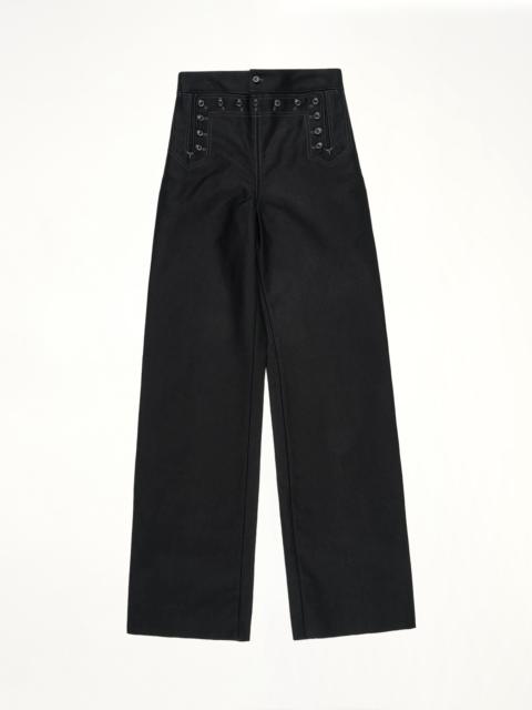 Maison Margiela Satin Cotton Trouser in Black