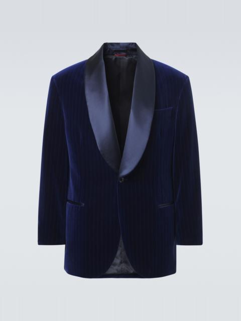 Brunello Cucinelli Pinstripe cotton velvet tuxedo jacket