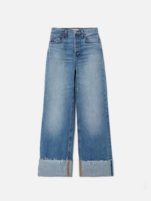 RE/DONE High Rise Wide Leg Cuff - Vintage Biker Blue