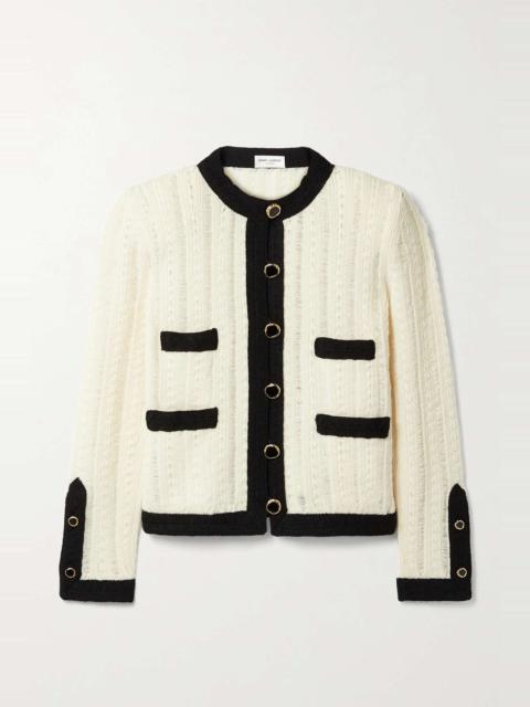 SAINT LAURENT Two-tone ribbed wool jacket