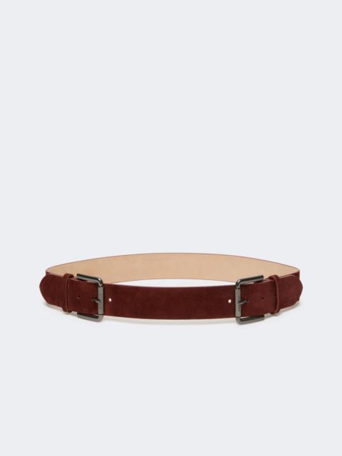 Max Mara UNNO Studded leather belt - AMBER BROWN