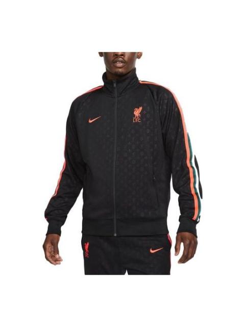 Nike Nike Liverpool N98 Knit Loose Stand Collar Stripe Logo Jacket Black DB2944-010