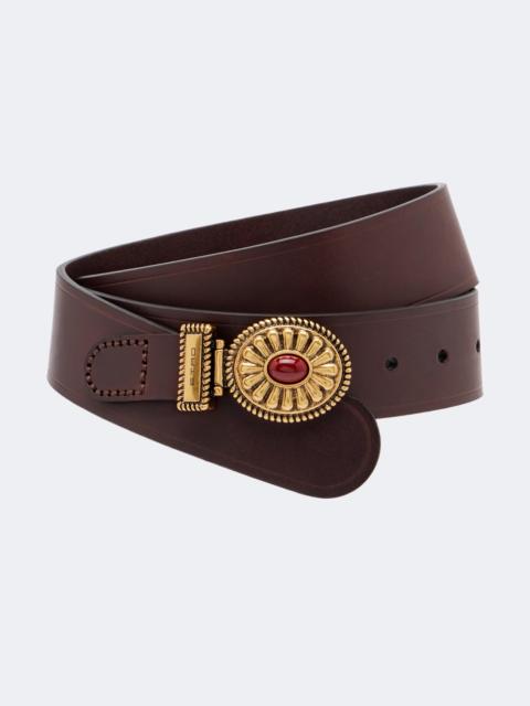 Etro Crystal-embellished leather belt