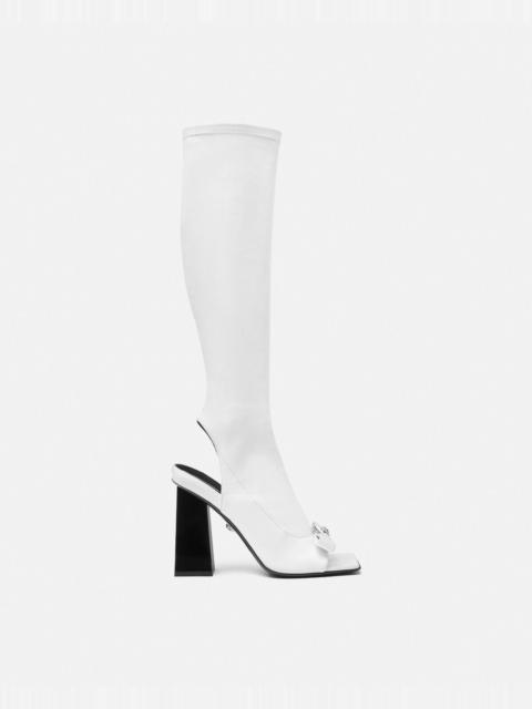 VERSACE Gianni Ribbon Open Knee-High Boots 105 mm