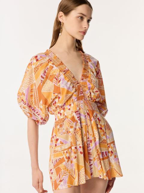 Poupette St Barth Short Jumpsuit Chantal - Orange Mosaic
