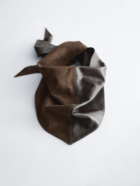 & Other Stories Leather-Suede Triangle Scarf