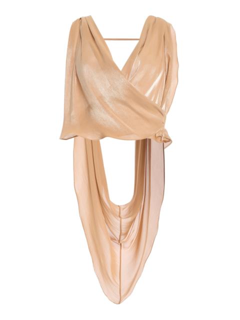SEV Draped Satin Jumpsuit neutral