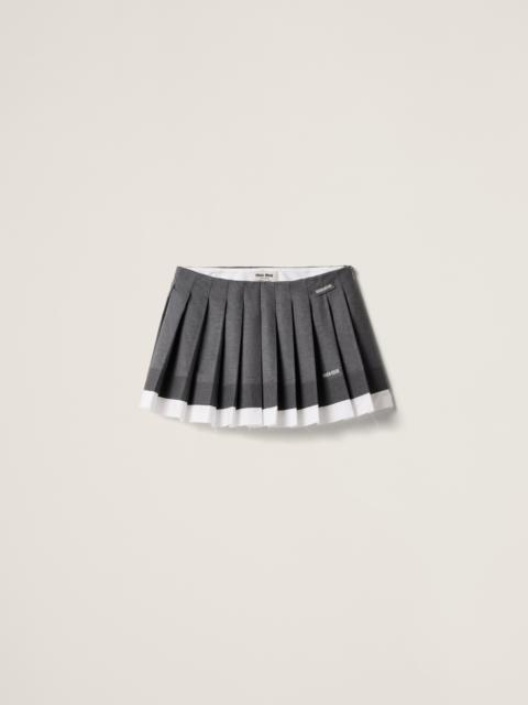 Miu Miu Dark Grey Silk Blend Mini Skirt | italist | REVERSIBLE