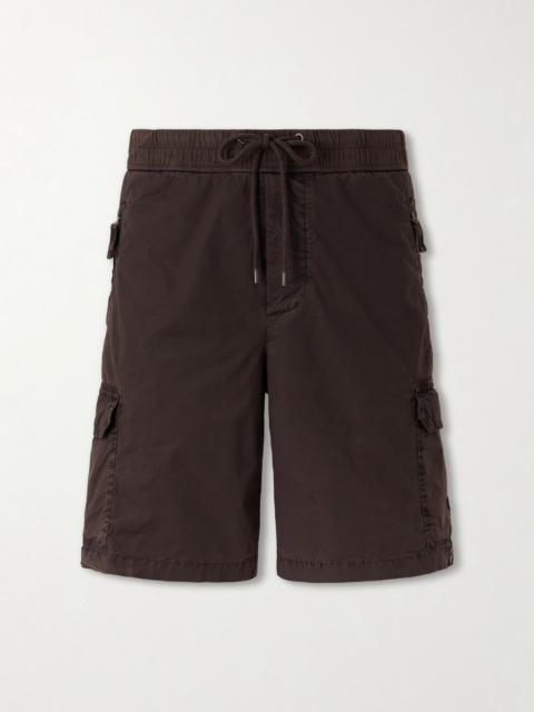 JAMES PERSE Straight-Leg Stretch Cotton-Poplin Shorts Brown