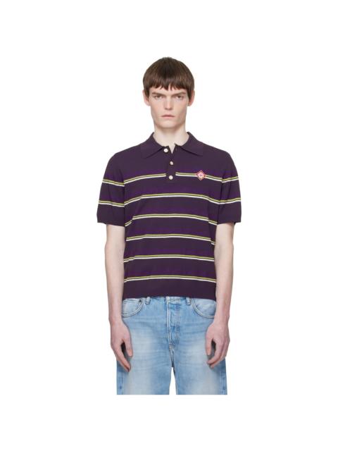 CASABLANCA Purple Stripe Polo