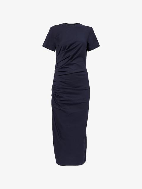 FRAME Twisted Relaxed-Fit Cotton-Jersey Maxi Dress