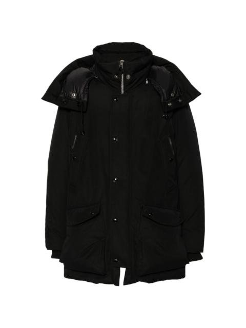 zip-up hooded down coat