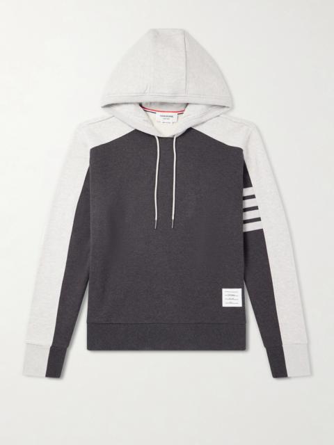 Thom Browne Logo-Appliquéd Striped Cotton-Jersey Hoodie
