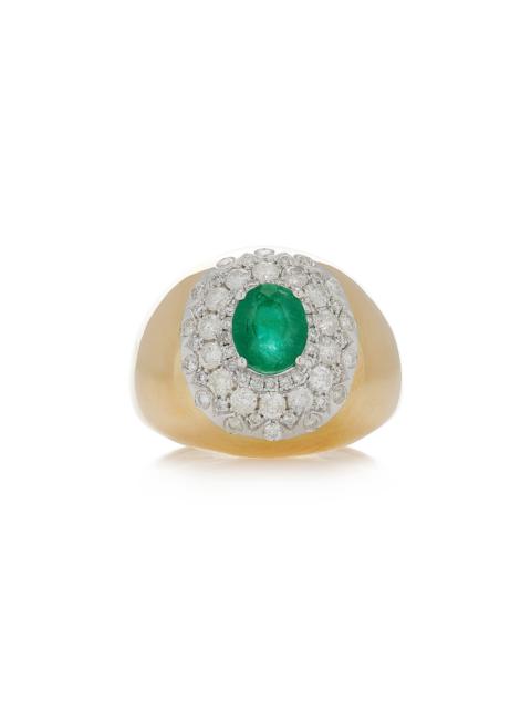 Yvonne Léon 18K Yellow Gold Emerald, Diamond Ring green