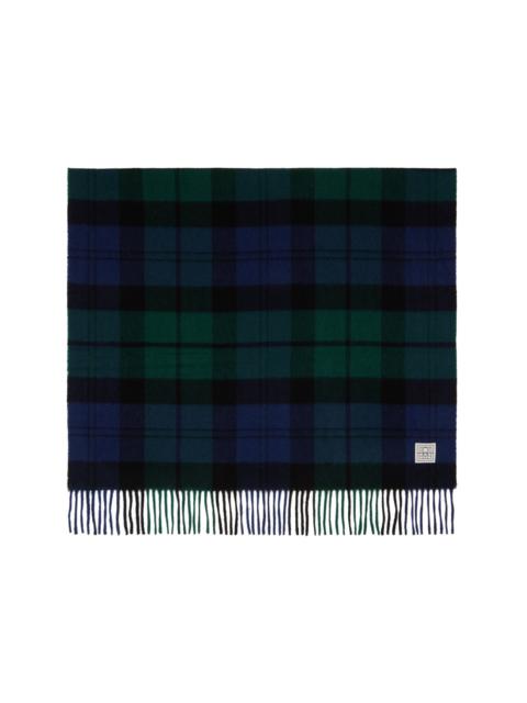 TOTEME Green & Navy Checked Cashmere Scarf