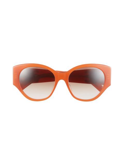 CELINE CELINE Maxi Triomphe 55mm Butterfly Sunglasses in Shiny Orange/gradient Brown