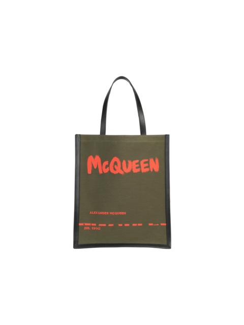 Alexander McQueen Alexander McQueen Graffiti Logo Tote Military Green