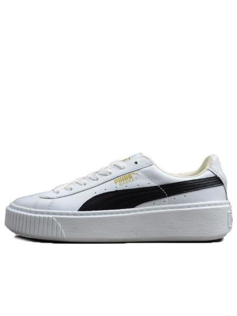 (WMNS) PUMA Basket Platform 'Black White' 364040-05