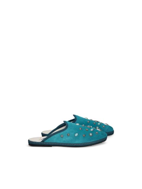 FORTELA Flap Friulan Sabot studded suede mules