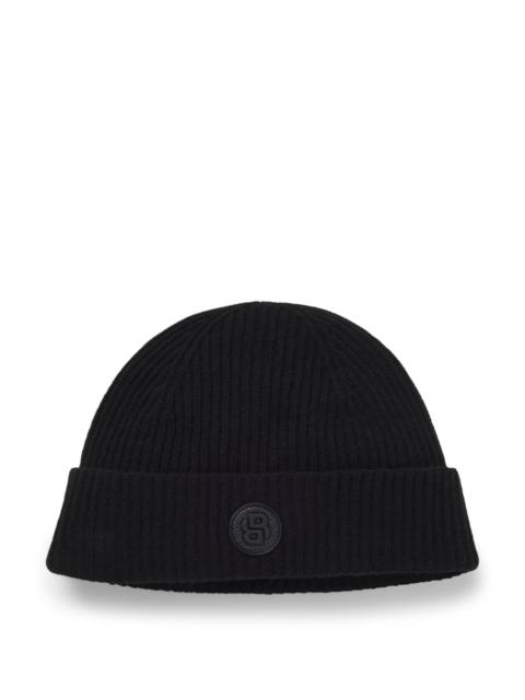 BOSS WOOL-CASHMERE BEANIE HAT WITH DOUBLE B MONOGRAM