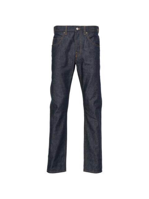 mid-rise tapered-leg jeans