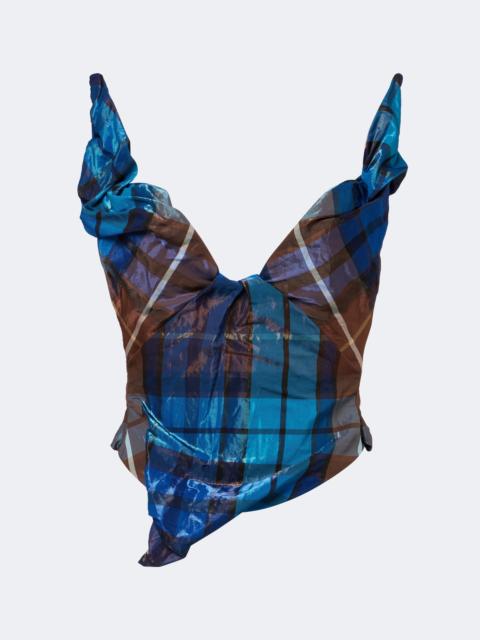 Vivienne Westwood Draped plaid bustier top