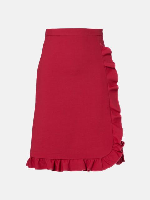 Valentino Crepe Couture ruffled midi skirt