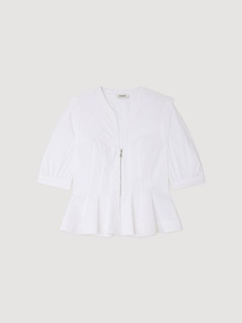 Sandro ZIPPED PEPLUM SHIRT