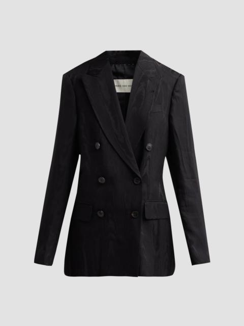 Dries Van Noten Women's Barrysta Moiré Double-Breasted Blazer - Black