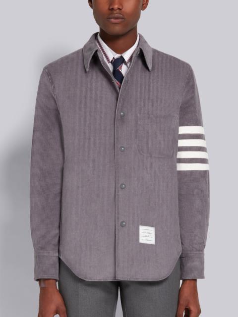 Thom Browne Dark Grey Garment Dyed Corduroy 4-Bar Snap Front