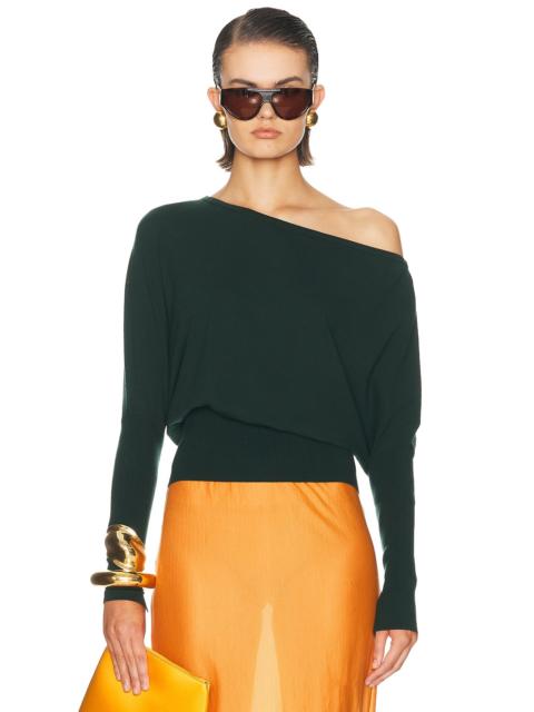 SIMKHAI Lavina Draped Off Shoulder Sweater