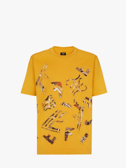 FENDI Yellow cotton T-shirt