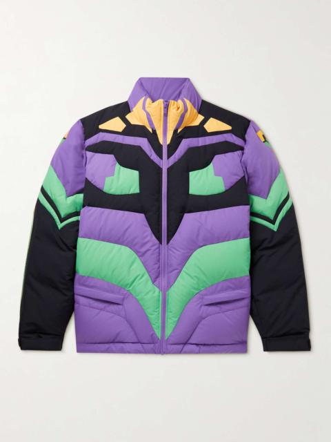 + Neon Genesis Evangelion Oversized Colour-Block Quilted Shell Down Jacket