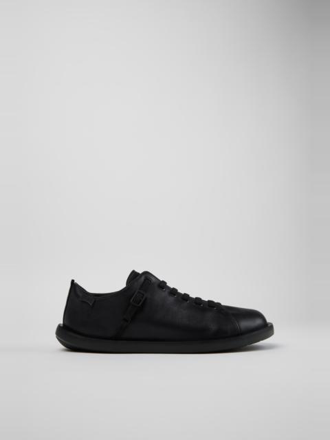 CAMPER Wagon Black Leather and Textile Shoes for Men.
