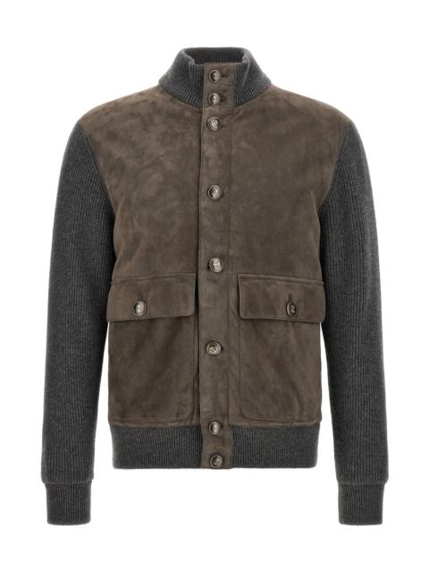 Brunello Cucinelli Suede And Wool Jacket