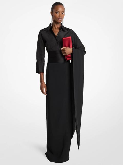 MICHAEL KORS COLLECTION Double Crepe Sablé Tuxedo Pencil Skirt With Train