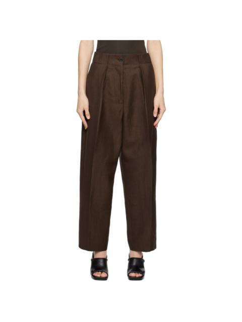 Brown Relaxed-Fit Trousers