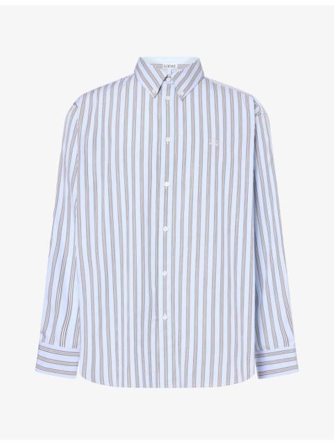 Loewe Embroidered-Logo Striped Cotton Shirt