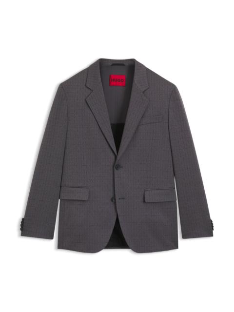 HUGO CHECKED MODERN-FIT JACKET IN STRETCH CLOTH