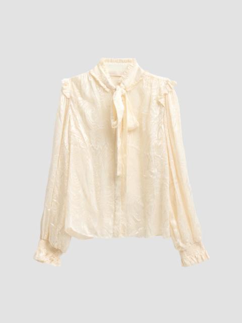 RAMY BROOK Women's Lana Feather Trim Wool-Blend Top - Ivory