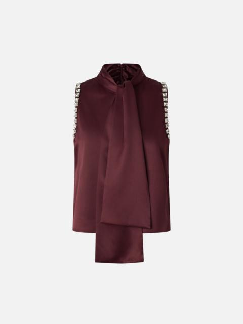 PINKO SLEEVELESS TOP WITH SASH NECK