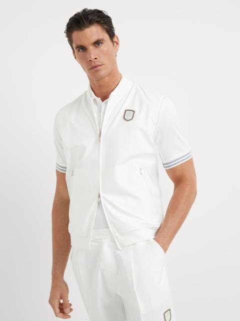 Brunello Cucinelli Nylon sleeveless sweatshirt with zipper and tennis badge