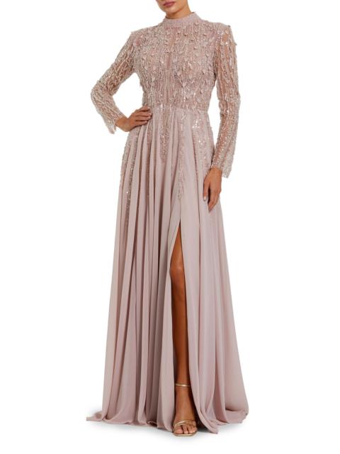 MAC DUGGAL Women's Evening Embellished Satin Gown - Dusty Rose