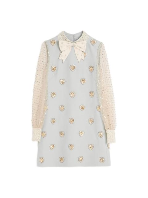 embroidered crepe dress