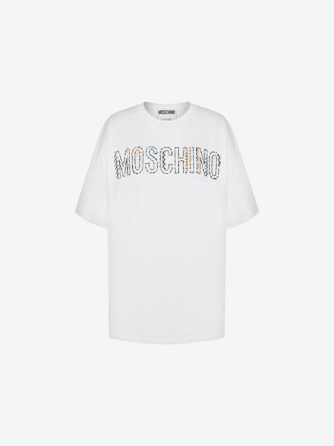 Moschino STITCHING LOGO ORGANIC JERSEY T-SHIRT