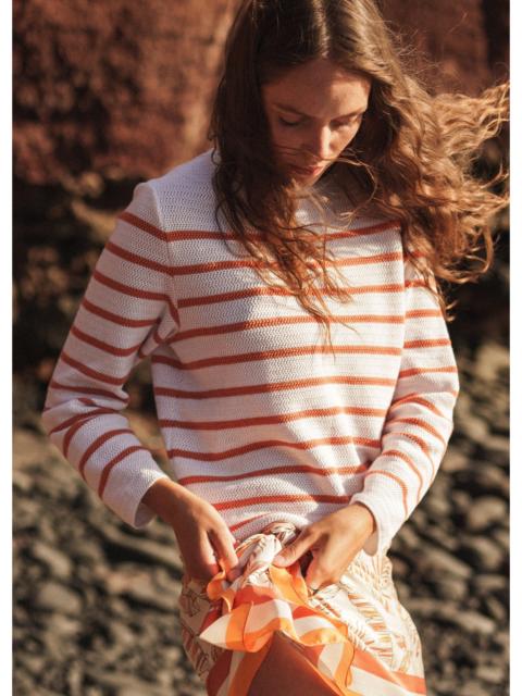 SAINT JAMES MARTIGUES Open-Knit Striped Sweater