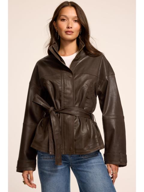 RAMY BROOK Robin Coated Denim Funnel Neck Jacket