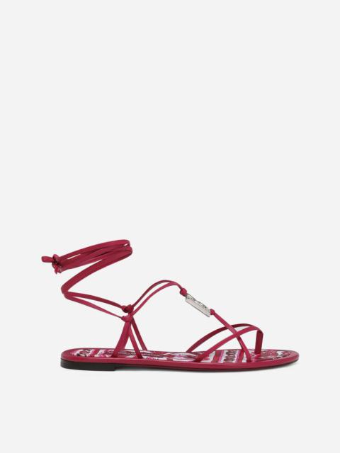 Nappa leather thong sandals