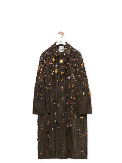 Loewe Embellished long coat in wool